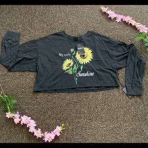 “My Only Sunshine” Long Sleeve Crop Top